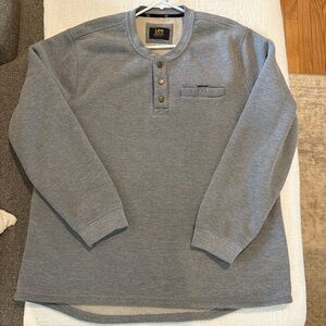 Lee Heather Gray Button-Up Henley